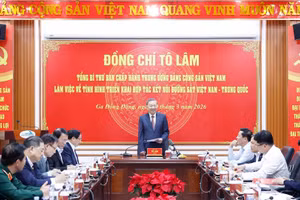 Tổng Bí thư Tô Lâm phát biểu tại buổi làm việc. (Ảnh: Thống Nhất /TTXVN)