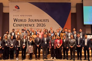 Các nhà báo tham dự Hội nghị Nhà báo Thế giới 2026 tại Hàn Quốc. Ảnh: BTC