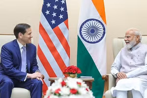 Thủ tướng Ấn Độ Narendra Modi tiếp Bộ trưởng Ngoại giao Mỹ Marco Rubio. (Ảnh: X@narendramodi)