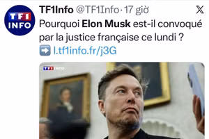 Báo chí Pháp đăng tải thông tin về ông Elon Musk trên mạng mạng xã hội X. Nguồn: X