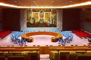 Phòng họp của Hội đồng Bảo an Liên hợp tại New York, Mỹ. (Ảnh: Liên hợp quốc)