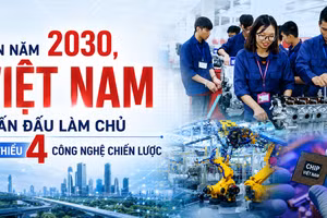 Đến năm 2030, Việt Nam phấn đấu có tối thiểu 20 doanh nghiệp làm chủ công nghệ chiến lược, góp phần nâng cao tỷ lệ nội địa hóa và chủ động tham gia sâu vào chuỗi giá trị toàn cầu. (Thiết kế: Mai Huyên)