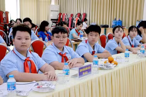 Những “đại biểu nhí” của Hội đồng Trẻ em tỉnh Lào Cai. Ảnh: Đoàn Thanh niên tỉnh Lào Cai
