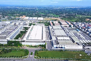 Toàn cảnh nhà máy của Công ty TNHH Samsung Electronics Việt Nam tại Khu công nghiệp Yên Bình, tỉnh Thái Nguyên.