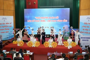 Phần dự thi của đội Thái Nguyên. Ảnh: TRẦN MINH 