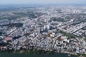 Một góc trung tâm tỉnh Đồng Nai nhìn từ trên cao.