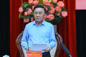 Đồng chí Trần Cẩm Tú, Ủy viên Bộ Chính trị, Thường trực Ban Bí thư. (Ảnh: DUY LINH)