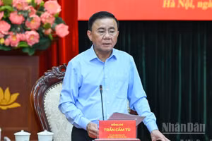 Đồng chí Trần Cẩm Tú, Ủy viên Bộ Chính trị, Thường trực Ban Bí thư. (Ảnh: DUY LINH)