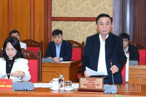 Đồng chí Trần Cẩm Tú, Ủy viên Bộ Chính trị, Thường trực Ban Bí thư. (Ảnh: ĐĂNG KHOA)