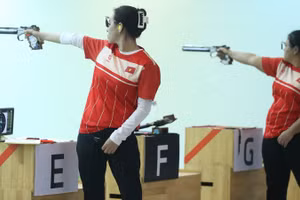 Trịnh Thu Vinh (trái) là một trong những niềm hy vọng Vàng ở kỳ ASIAD sắp tới.