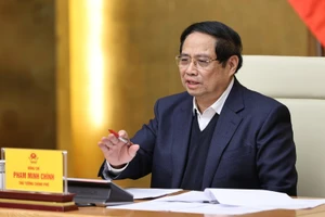 Thủ tướng Chính phủ Phạm Minh Chính chủ trì Hội nghị trực tuyến với các tỉnh, thành phố miền Trung về tình hình triển khai "Chiến dịch Quang Trung"- Ảnh: VGP/Nhật Bắc 