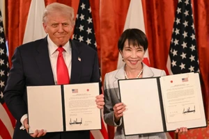 Tổng thống Mỹ Donald Trump và tân Thủ tướng Nhật Bản Sanae Takaichi.