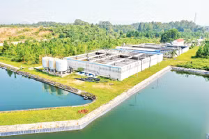 Một góc Khu công nghiệp Bá Thiện II, nơi có hạ tầng xanh và đồng bộ, góp phần thu hút các dự án công nghệ cao, ít phát thải về với tỉnh Phú Thọ. Nguồn ảnh: bathien2ip.vn