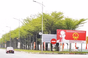 Diện mạo xã Tam Hưng từng bước văn minh, hiện đại hơn. 