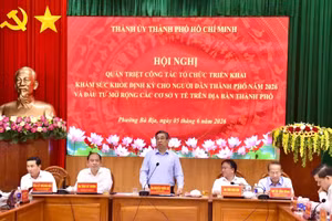 Đồng chí Nguyễn Phước Lộc, Phó Bí thư Thành ủy Thành phố Hồ Chí Minh, Chủ tịch Ủy ban Mặt trận Tổ quốc Việt Nam Thành phố phát biểu chỉ đạo. 