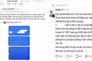 Tài khoản trên mạng xã hội đăng tải các nội dung có liên quan việc gian lận trong thi cử. (Ảnh: Công an thành phố Đồng Nai cung cấp)