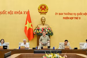 Chủ tịch Quốc hội Trần Thanh Mẫn phát biểu tại Phiên họp thứ 3 của Ủy ban Thường vụ Quốc hội ngày 23/6/2026. (Ảnh: THỦY NGUYÊN)