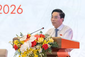 Phó Chủ tịch Quốc hội Nguyễn Doãn Anh phát biểu bế mạc Diễn đàn của Quốc hội về hoạt động giám sát năm 2026. (Ảnh: THỦY NGUYÊN)