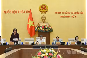 Phó Chủ tịch Quốc hội Nguyễn Thị Hồng điều hành nội dung thảo luận. (Ảnh: THỦY NGUYÊN)