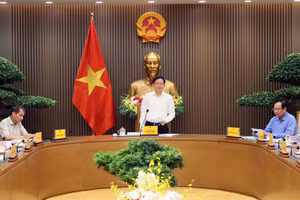 Phó Thủ tướng Hồ Quốc Dũng chủ trì cuộc họp về tình hình xử lý kiến nghị, khó khăn, vướng mắc của doanh nghiệp - Ảnh: TTXVN