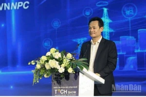 Ông Nguyễn Đức Thiện, Tổng Giám đốc EVNNPC phát biểu khai mạc hội thảo. (Ảnh: AN NGUYÊN)