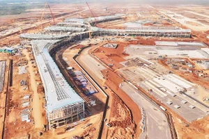 Dự án Cảng hàng không quốc tế Long Thành đang được tập trung thi công để bảo đảm hoàn thành đúng tiến độ. Ảnh: Lê Toàn