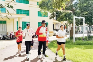 Các VĐV đội tuyển tỉnh tập luyện. Ảnh: BSL