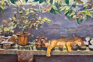 Tác phẩm Ngày nghỉ của Đỗ Việt Khôi tại triển lãm Dòng chảy.