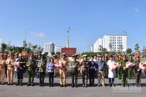 Các lực lượng tham gia diễn tập.