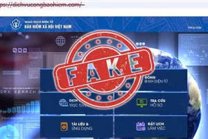 Giao diện trang lừa đảo dichvucongbaohiem.com.