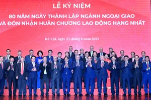 Tổng Bí thư Tô Lâm và các đồng chí lãnh đạo, nguyên lãnh đạo Đảng, Nhà nước và các đại biểu dự Lễ kỷ niệm 80 năm ngành ngoại giao Việt Nam (28/8/1945-28/8/2025).