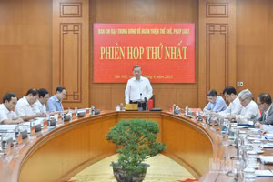 Tổng Bí thư Tô Lâm chủ trì Phiên họp thứ nhất của Ban Chỉ đạo Trung ương về hoàn thiện thể chế, pháp luật. (Ảnh: ĐĂNG KHOA)