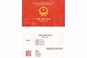 Mẫu thẻ nhà báo giai đoạn 2026-2030. 