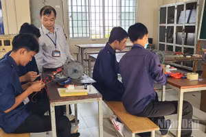 Trường cao đẳng Tiền Giang tổ chức cho sinh viên thực hành. (Ảnh NGUYỄN SỰ)