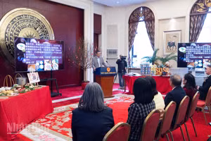 Đại sứ Phạm Thanh Bình phát biểu tại sự kiện “Ngày Phở Việt Nam” tại Bắc Kinh.