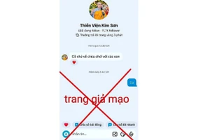 Tài khoản kẻ được cho là mạo danh Chùa Kim Sơn kêu gọi từ thiện nuôi trẻ.