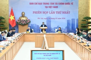Thủ tướng Chính phủ Phạm Minh Chính chủ trì Phiên họp lần thứ nhất của Ban Chỉ đạo Trung tâm Tài chính quốc tế tại Việt Nam. (Ảnh: Trần Hải)