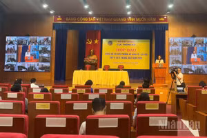 Quang cảnh họp báo tại trụ sở Cục Thống kê, Hà Nội. (Ảnh: HNV)