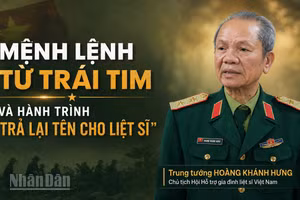 Trung tướng Hoàng Khánh Hưng, Chủ tịch Hội Hỗ trợ gia đình liệt sĩ Việt Nam. (Ảnh có sử dụng yếu tố AI)