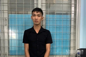 Lê Công Đức tại cơ quan Công an.