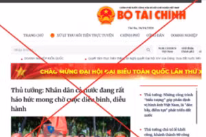 Một trong số trang thông tin giả mạo Bộ Tài chính. 
