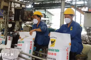 Hoạt động sản xuất phân bón tại một doanh nghiệp trong nước (Ảnh: TTXVN) 