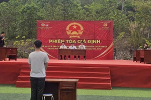 Quang cảnh phiên tòa giả định. (Ảnh: MẠNH HÙNG)