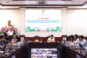 Quang cảnh cuộc họp ngày 5/6 với các địa phương để kịp thời tháo gỡ khó khăn, vướng mắc trong quá trình triển khai tổng rà soát.