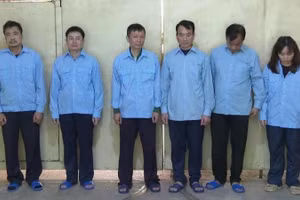 Các bị cáo trong vụ án. (Ảnh: Công an Thành phố Hà Nội)