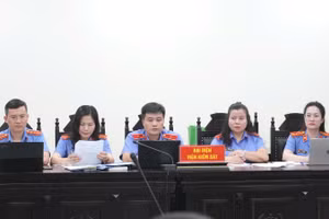 Đại diện Viện Kiểm sát tại phiên tòa. (Ảnh: H.N)