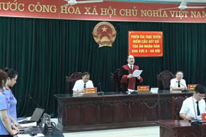 Hội đồng xét xử tuyên án. (Ảnh: HỒNG NGUYÊN)