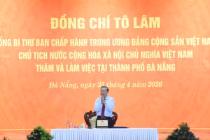 Tổng Bí thư, Chủ tịch nước Tô Lâm chủ trì làm việc với Ban Thường vụ Thành ủy Đà Nẵng. (Ảnh: ANH ĐÀO)