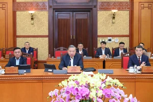 Tổng Bí thư Tô Lâm chủ trì phiên họp của Ban Bí thư về công tác tổ chức Tết Bính Ngọ 2026. (Ảnh: ĐĂNG KHOA)