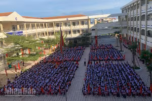 Một góc Trường trung học cơ sở Lương Thế Vinh, Cần Thơ trước sáp nhập. (Ảnh: THANH TÂM)